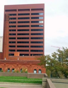 Office building withdark window tint