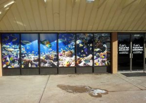 Fish and aquarium custom graphics signage