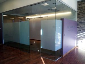 Glass office space with privacy window film 3