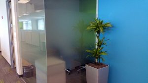 Semi transparent window film for conference room privacy